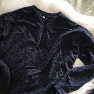 Navy Blue Leopard Sweatshirt